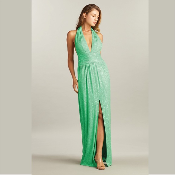 TADASHI SHOJI - SASHA SEQUIN HALTER GOWN